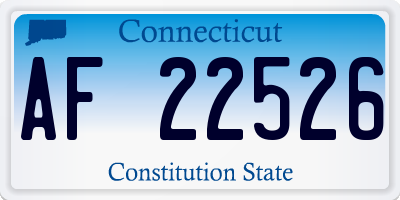 CT license plate AF22526