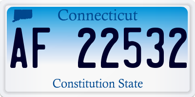 CT license plate AF22532