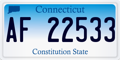 CT license plate AF22533