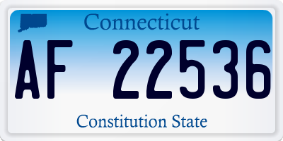 CT license plate AF22536