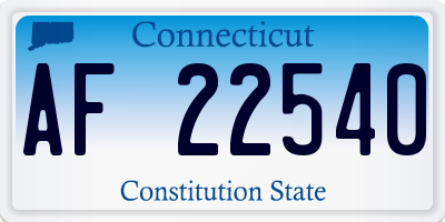 CT license plate AF22540