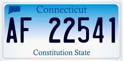 CT license plate AF22541