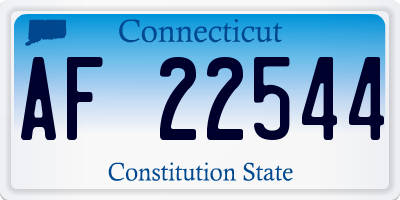 CT license plate AF22544