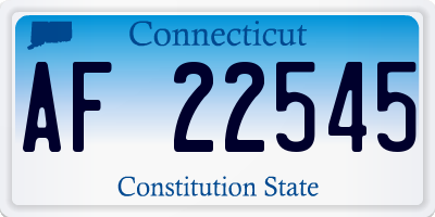 CT license plate AF22545