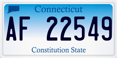 CT license plate AF22549