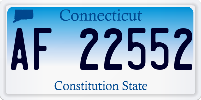 CT license plate AF22552