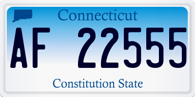 CT license plate AF22555