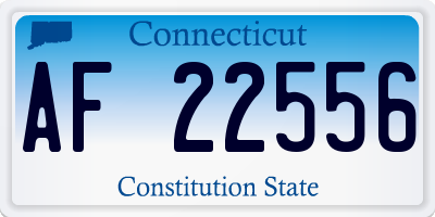 CT license plate AF22556