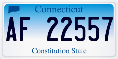 CT license plate AF22557