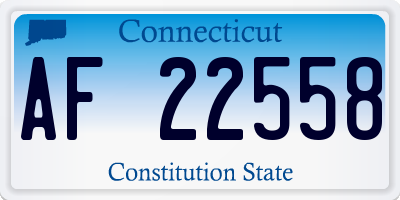 CT license plate AF22558