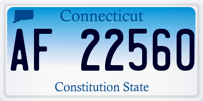 CT license plate AF22560
