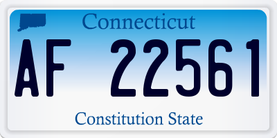 CT license plate AF22561