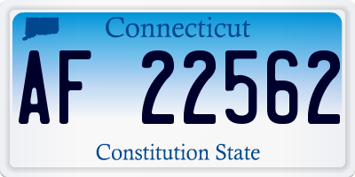 CT license plate AF22562