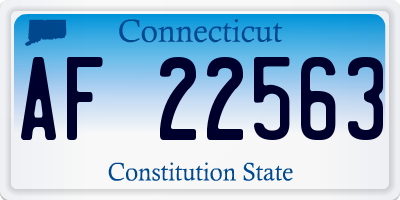 CT license plate AF22563