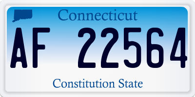 CT license plate AF22564