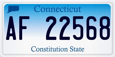 CT license plate AF22568