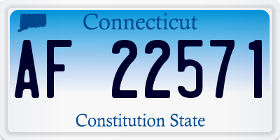 CT license plate AF22571