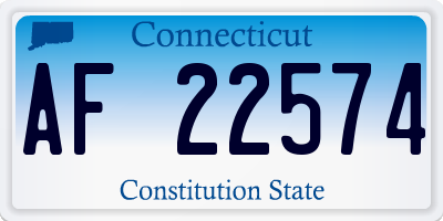 CT license plate AF22574