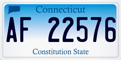 CT license plate AF22576