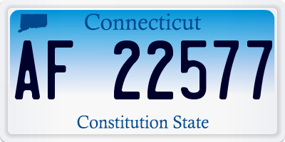 CT license plate AF22577