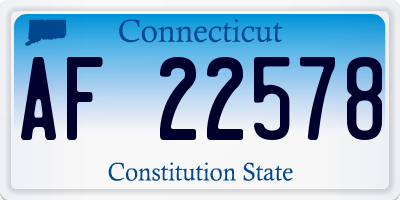 CT license plate AF22578