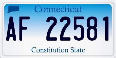 CT license plate AF22581