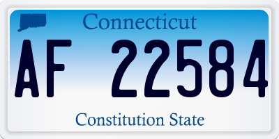 CT license plate AF22584