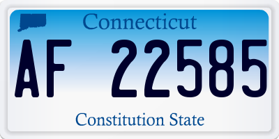 CT license plate AF22585