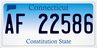CT license plate AF22586