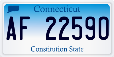CT license plate AF22590