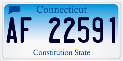 CT license plate AF22591