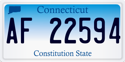 CT license plate AF22594