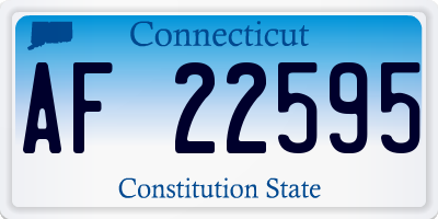 CT license plate AF22595