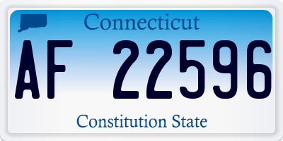 CT license plate AF22596