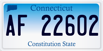 CT license plate AF22602