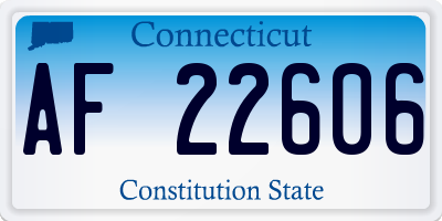 CT license plate AF22606