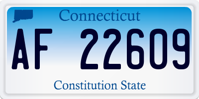 CT license plate AF22609