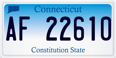 CT license plate AF22610