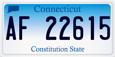 CT license plate AF22615