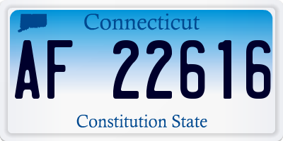 CT license plate AF22616