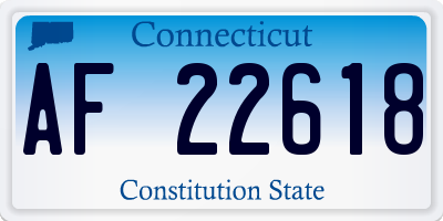 CT license plate AF22618