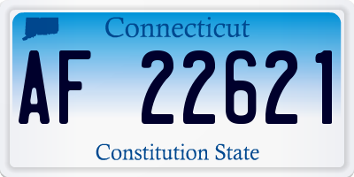 CT license plate AF22621