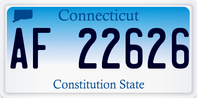 CT license plate AF22626
