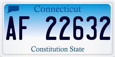 CT license plate AF22632