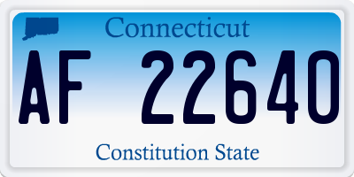 CT license plate AF22640