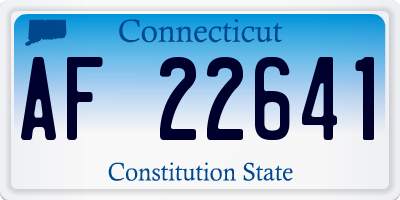 CT license plate AF22641