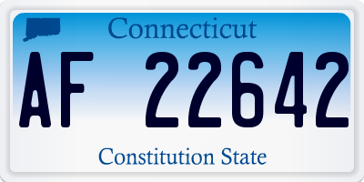 CT license plate AF22642