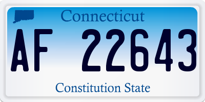 CT license plate AF22643