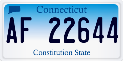CT license plate AF22644
