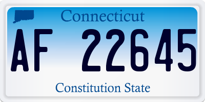 CT license plate AF22645
